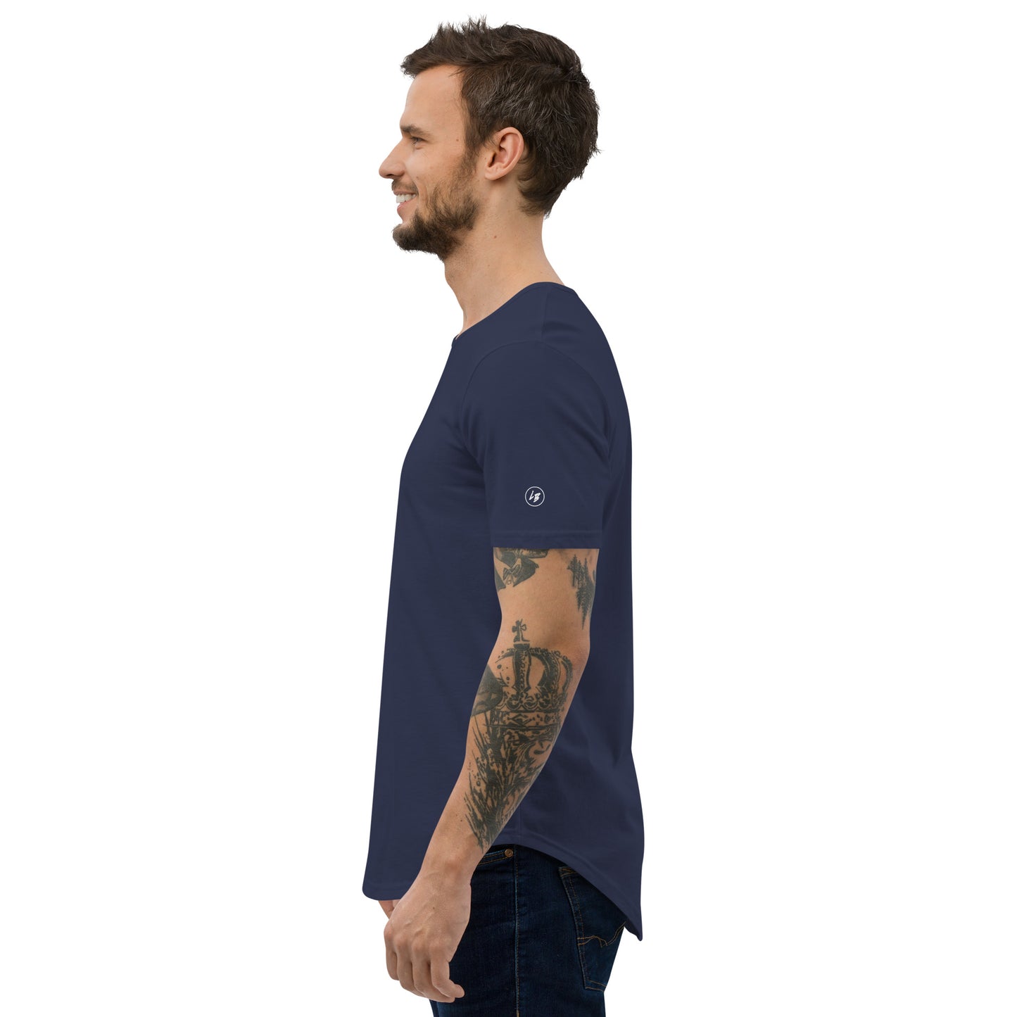 LB Signature Curved Hem Tee - Navy