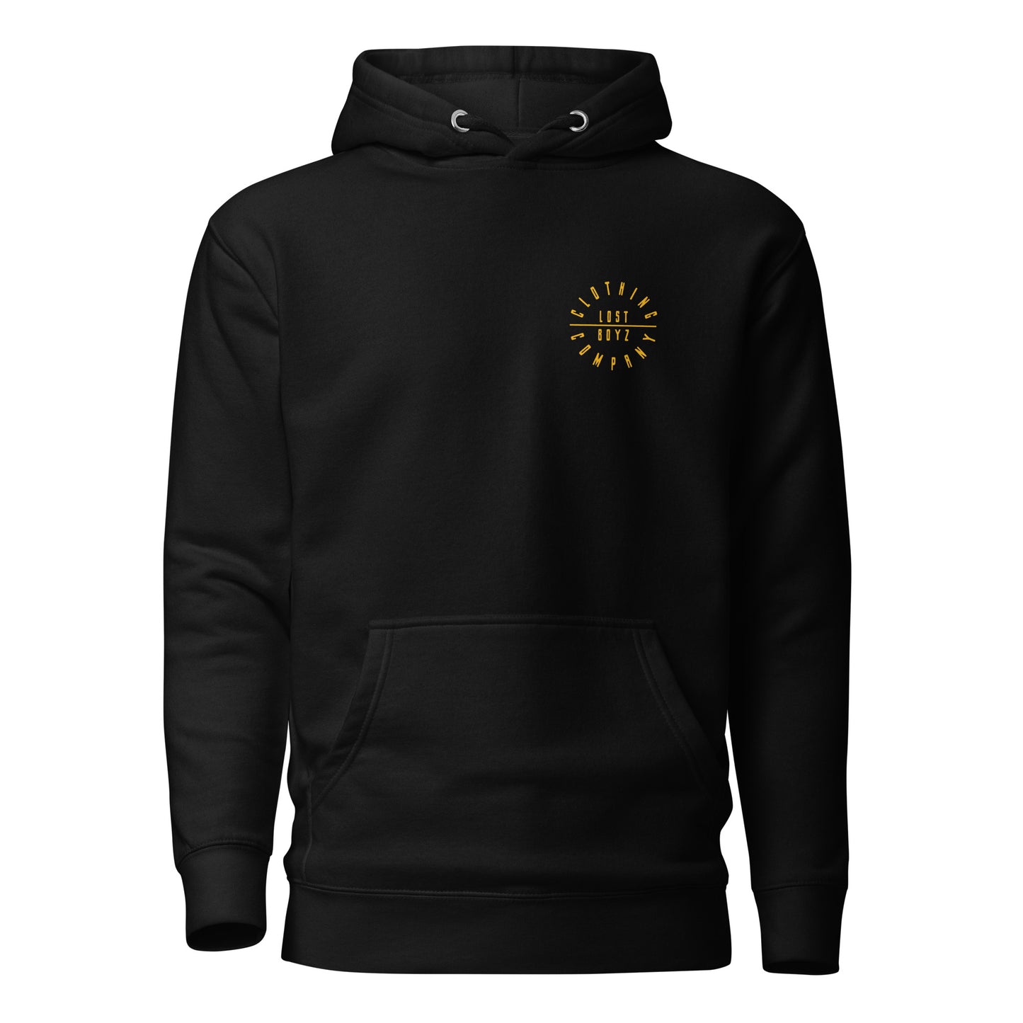 Gold Casual Hooded Sweatshirt - Black