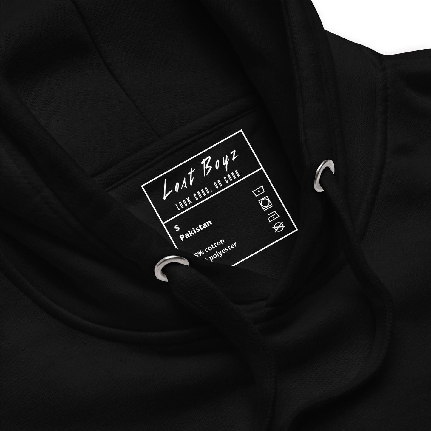 Gold Casual Hooded Sweatshirt - Black