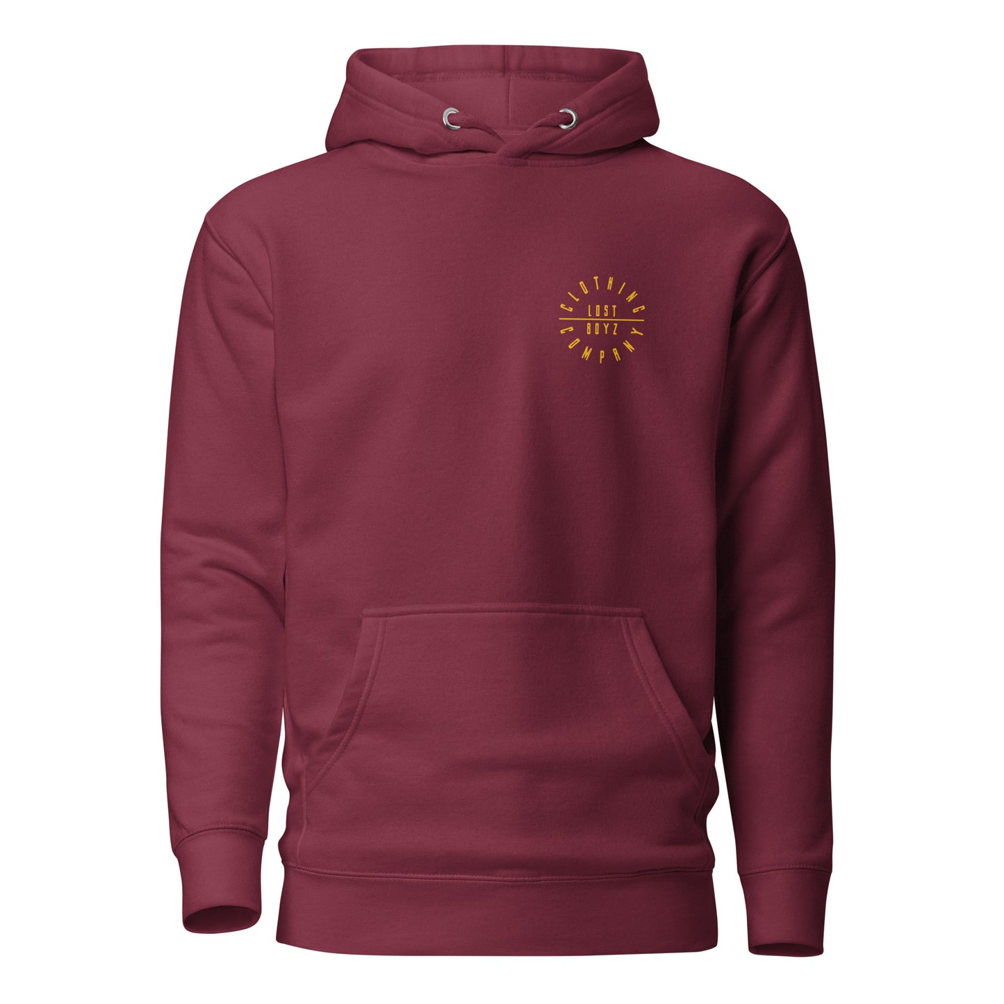 Gold Casual Hooded Sweatshirt - Maroon