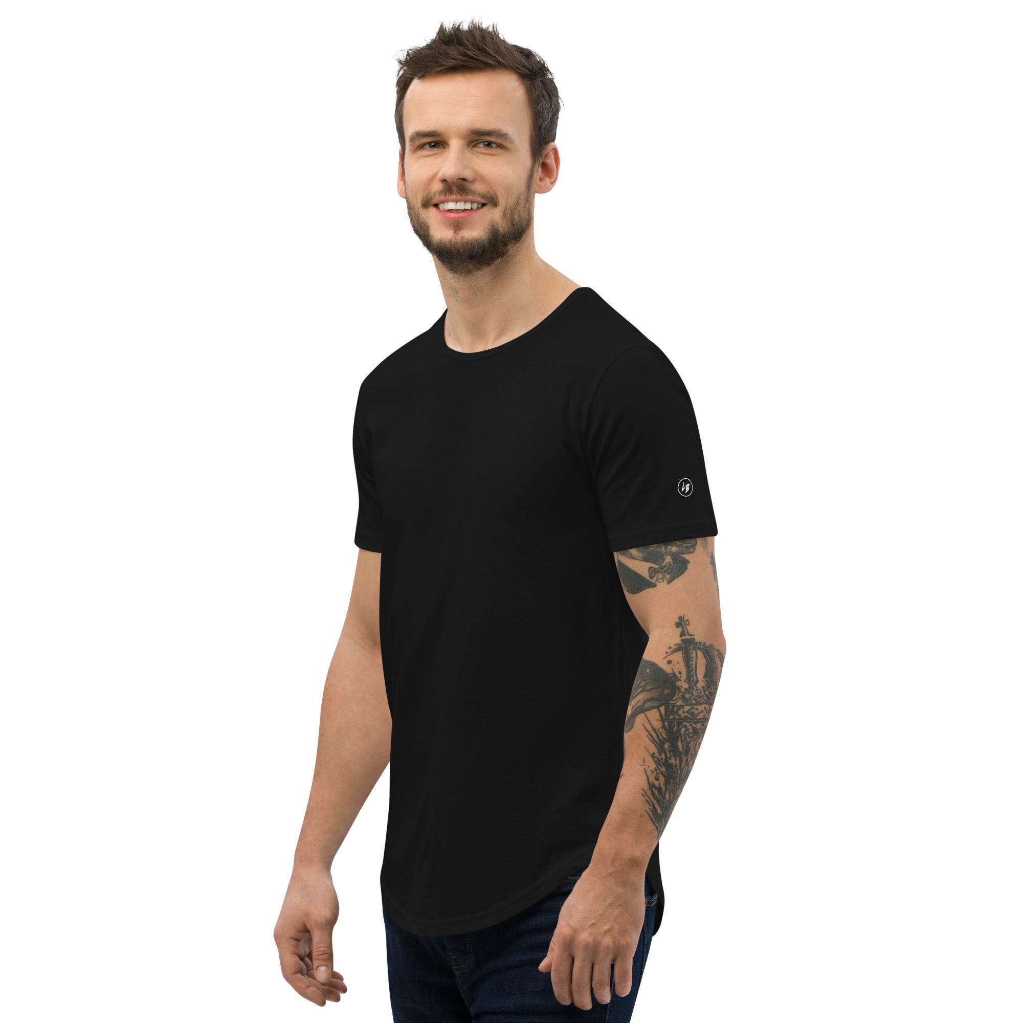 LB Signature Curved Hem Tee - Black