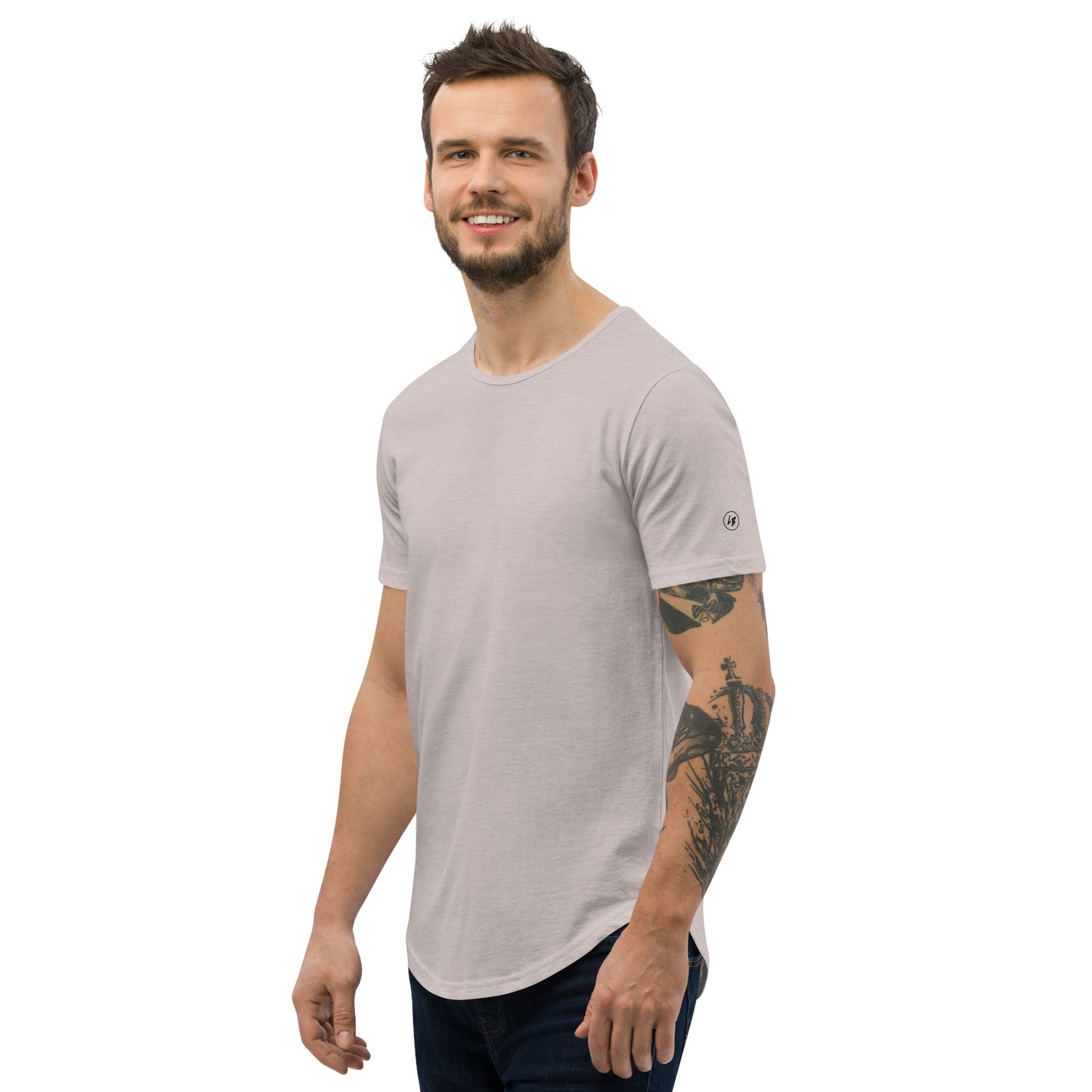 LB Signature Curved Hem Tee - Bone