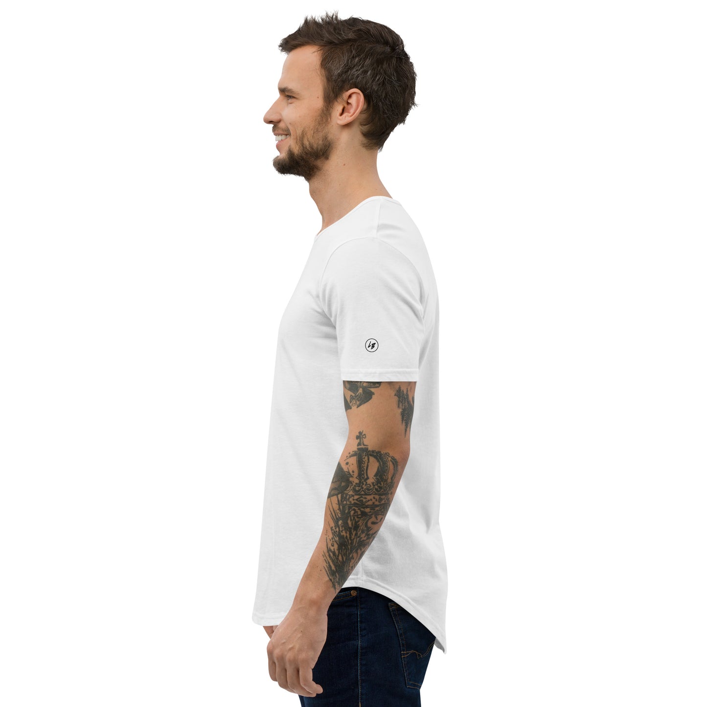 LB Signature Curved Hem Tee - White